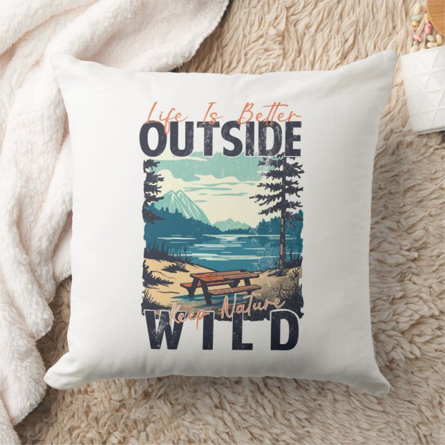 Life Is Better Outside – Nature Adventure Cushion (Blanket)