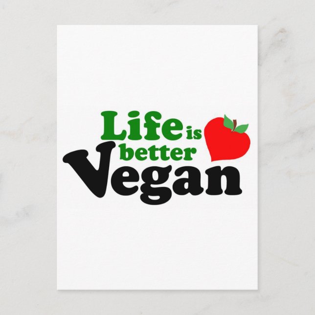 Life is better Vegan Postcard (Front)