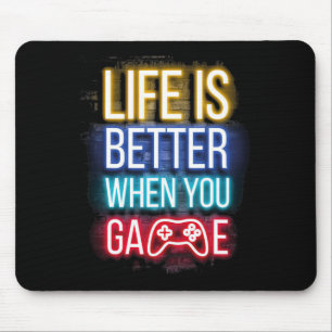 Life Is Better When U Game Controller Video Games  Mouse Pad