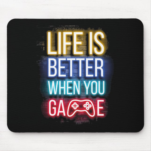 Life Is Better When U Game Controller Video Games  Mouse Pad (Front)