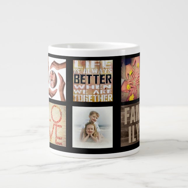 "Life Is Better When We're Together" 7 Square Pics Large Coffee Mug (Front)