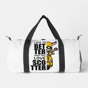 "Life Is Better When You Love Scooter" – Cute Goat Duffle Bag