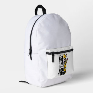 "Life Is Better When You Love Scooter" – Cute Goat Printed Backpack