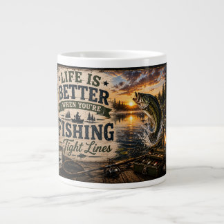 Life Is Better When You’re Fishing – Bass Design Large Coffee Mug