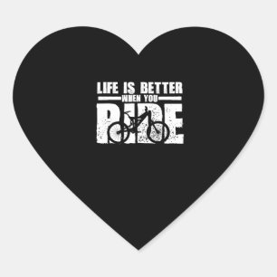 life is better when you ride mountain bike heart sticker
