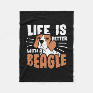 Life Is Better With A Beagle Dog Fleece Blanket