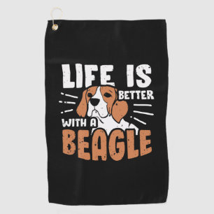 Life Is Better With A Beagle Dog Golf Towel