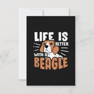Life Is Better With A Beagle Dog RSVP Card