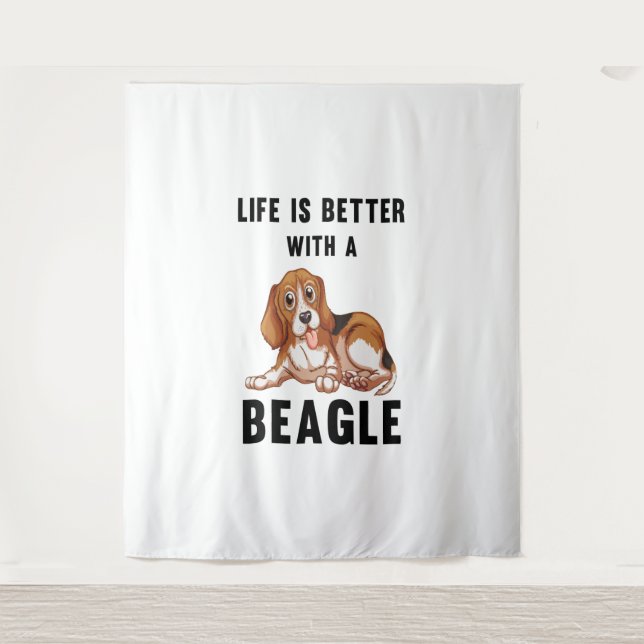 Life is better with a Beagle  Tapestry (Front)