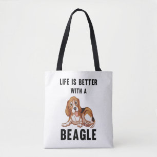 Life is better with a Beagle Tote Bag