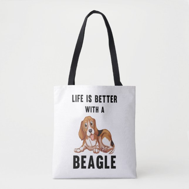 Life is better with a Beagle  Tote Bag (Front)