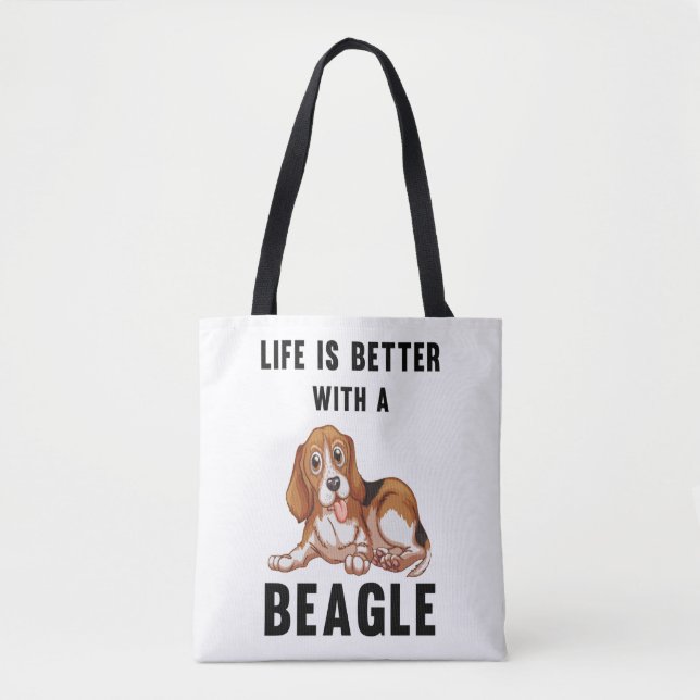 Life is better with a Beagle  Tote Bag (Front)