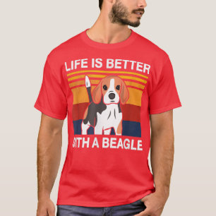 Life is better with a Beagle Vintage Dog Design Pu T-Shirt