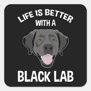 Life Is Better With A Black Lab Square Sticker