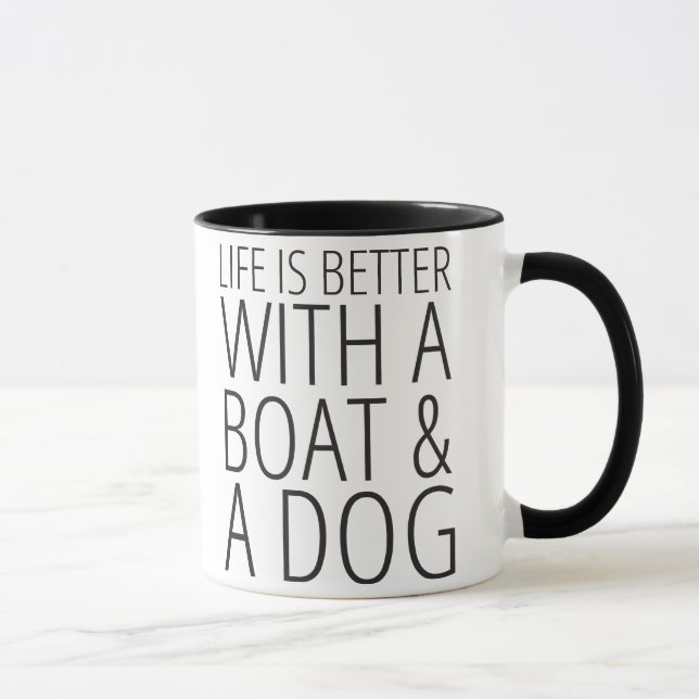 Life is Better With a Boat & a Dog Mug (Right)