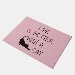 Life Is Better With A Cat - Cat Lovers    Doormat