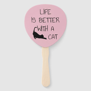 Life Is Better With A Cat - Cat Lovers Hand Fan