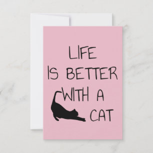 Life Is Better With A Cat - Cat Lovers    RSVP Card