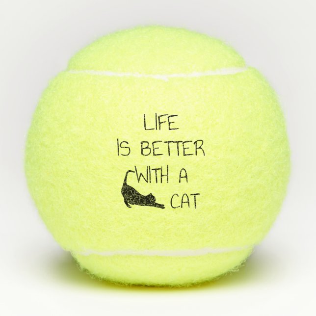 Life Is Better With A Cat - Cat Lovers    Tennis Balls (Front)