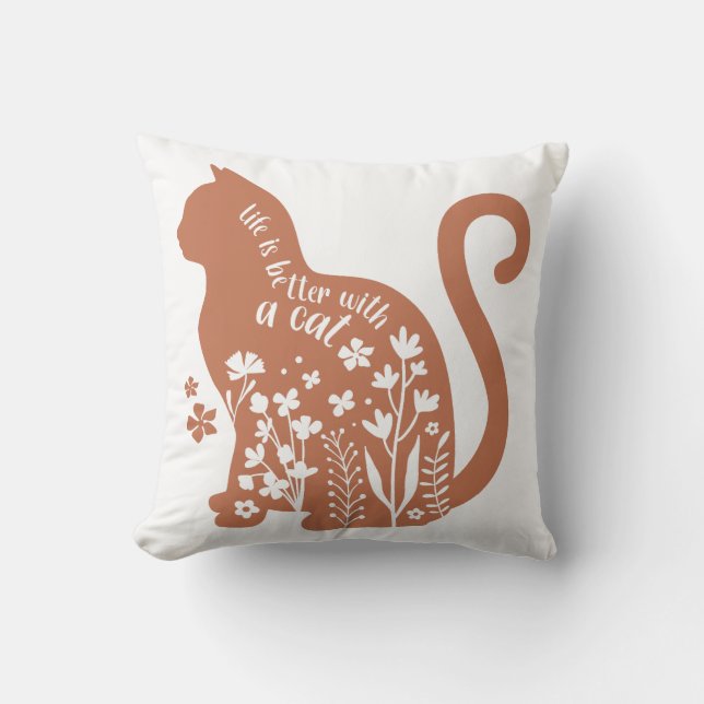 Life Is Better With A Cat Cushion (Front)