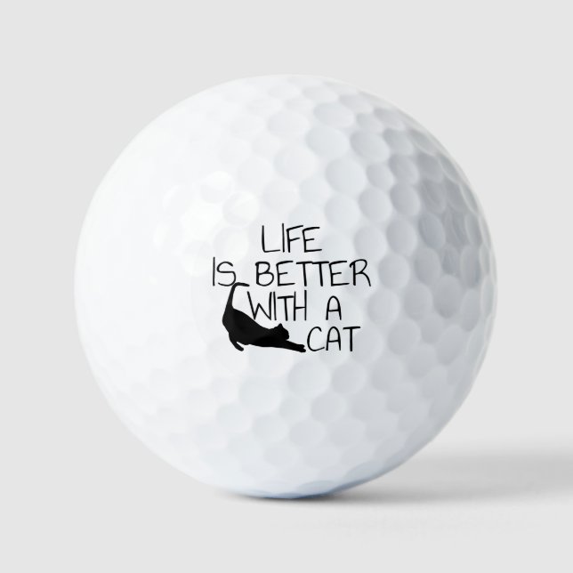 Life Is Better With A Cat  Golf Balls (Front)