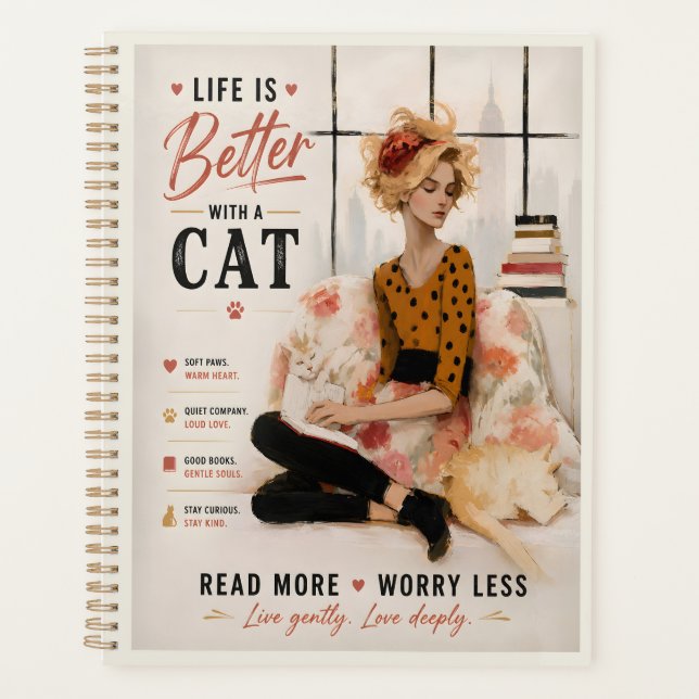 Life Is Better With A Cat Planner (Front)