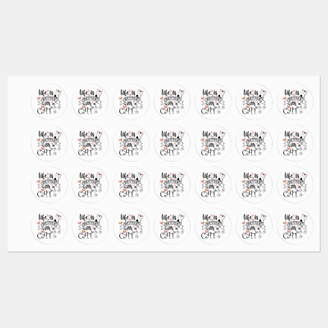 Life is Better With a Cat quote slogan (Sheet)