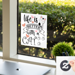 Life is Better With a Cat quote slogan