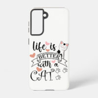 Life is Better With a Cat quote slogan