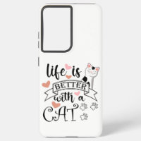 Life is Better With a Cat quote slogan