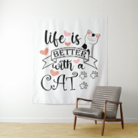 Life is Better With a Cat quote slogan