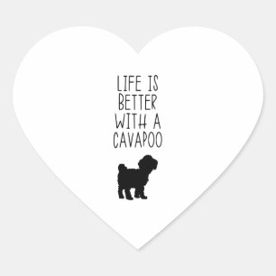 Life Is Better With A Cavapoo Heart Sticker
