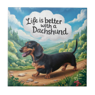 Life Is Better With A Dachshund Ceramic Tile