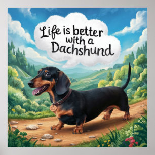 Life Is Better With A Dachshund Poster