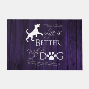 Life is better with a Dog Door Mat - Purple
