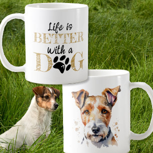 Life Is Better With a Dog fox terrier gift Coffee Mug