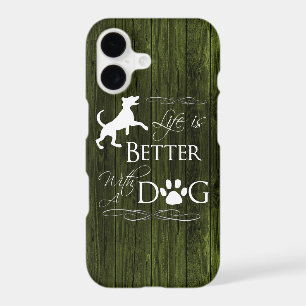 Life is better with a Dog iPhone Case - Green
