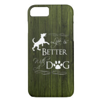 Life is better with a Dog iPhone Case - Green