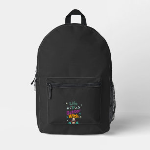 Life is better with a dog printed backpack