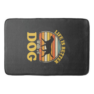 Life Is Better With A Dog Retro Bath Mat