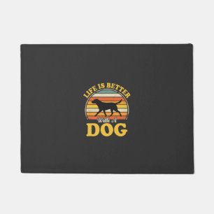 Life Is Better With A Dog Retro Doormat