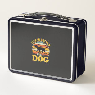 Life Is Better With A Dog Retro Metal Lunch Box
