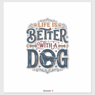Life Is Better With a Dog Vintage Engraving Design