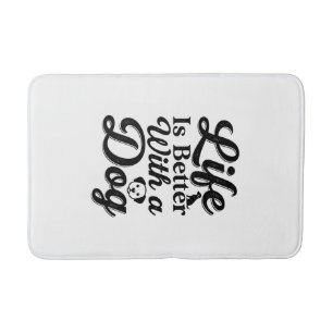 Life Is Better With a Dog Vintage Pet Lover Shirt_ Bath Mat