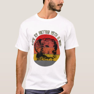 Life is better with a dog, vintage style T-Shirt