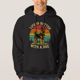 Life Is Better With A Dog - Vintage Sunset Hoodie