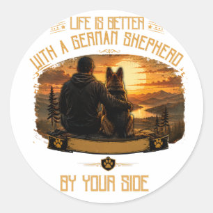 Life Is Better With A German Shepherd Dad sticker