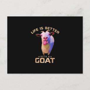 Life Is Better With A Goat Gift Announcement Postcard