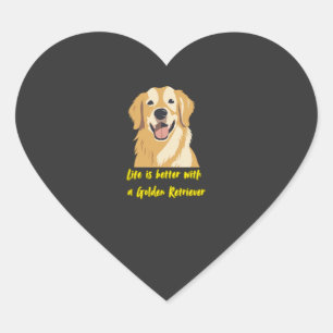 Life Is Better With a Golden Retriever � Dog Lover Heart Sticker