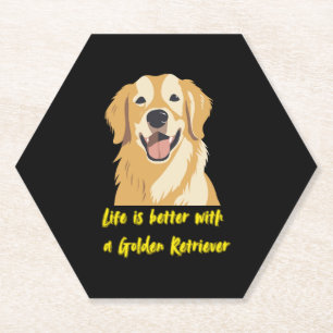 Life Is Better With a Golden Retriever � Dog Lover Paper Coaster
